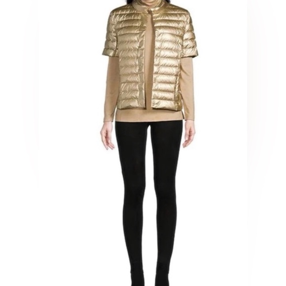 J. McLaughlin Amira Gold Short Sleeve Puffer Jacket - Picture 5 of 9